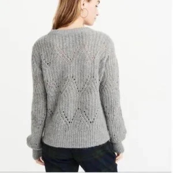 Abercrombie & Fitch gray wool & alpaca blend  knit sweater - gray - size small - Picture 7 of 8
